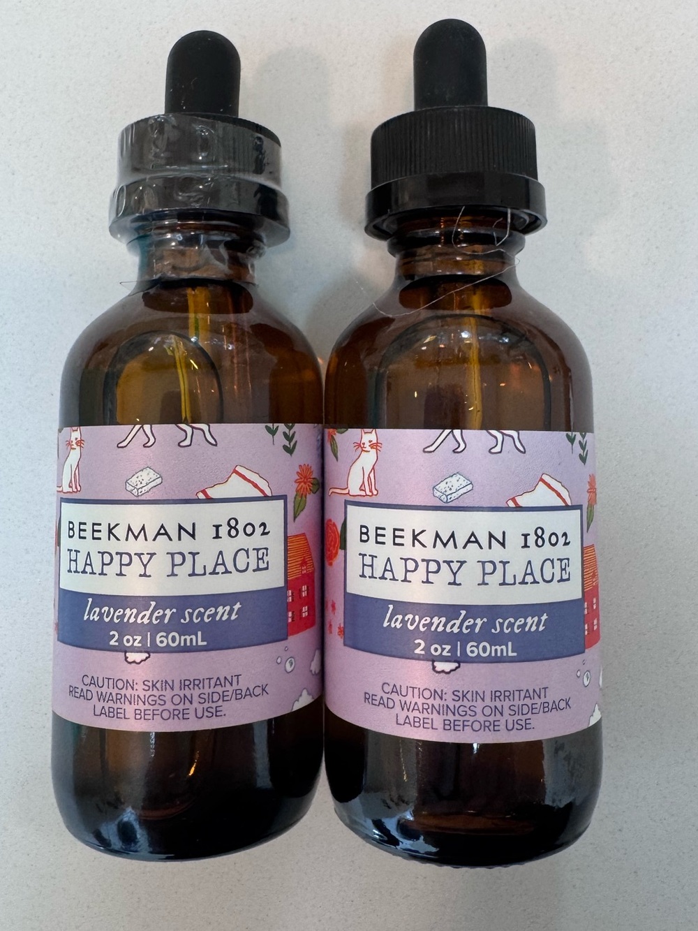 Beekman 1802 Happy Essential Oils Large One Once with Dropper Set of 2